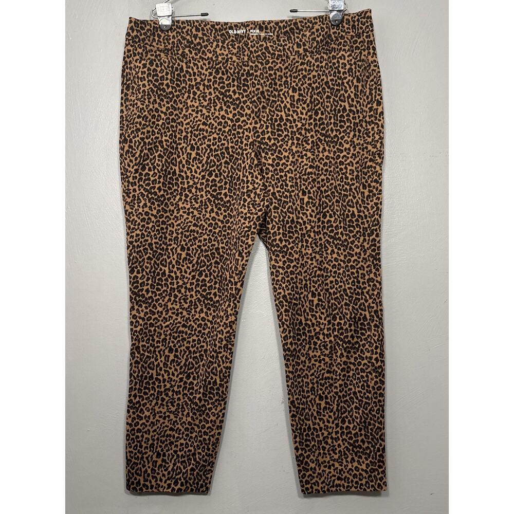 Old Navy Pixie Leopard Print Ankle Pants Size 18 Cheetah Whimsigoth Indie Sleaze